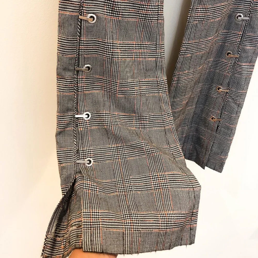 Chelsea and Walker RARE Plaid Flare Clasp Pants 4 - Picture 3 of 11